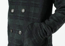 Load image into Gallery viewer, Double Breasted Hoodie in Forest Plaid