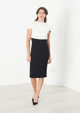 Load image into Gallery viewer, Layered Contrast Dress in Cream/Black