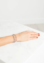 Load image into Gallery viewer, Bracelet 85 in Grey Silk/Silver