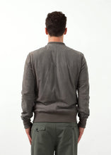 Load image into Gallery viewer, Leather Bomber Jacket in Dust