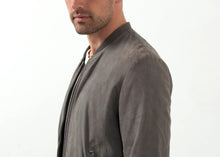 Load image into Gallery viewer, Leather Bomber Jacket in Dust